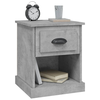 Nachtkastjes 2 St 39X39X47,5 Cm Bewerkt Hout Betongrijs