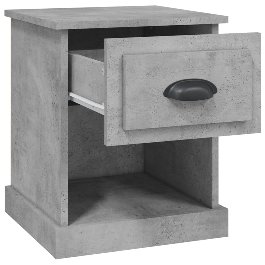 Nachtkastjes 2 St 39X39X47,5 Cm Bewerkt Hout Betongrijs