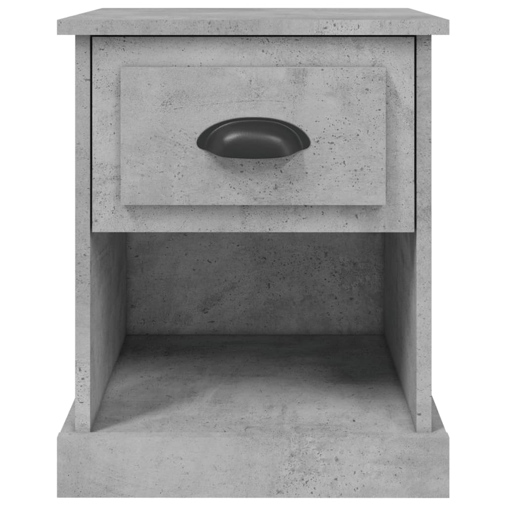 Nachtkastjes 2 St 39X39X47,5 Cm Bewerkt Hout Betongrijs