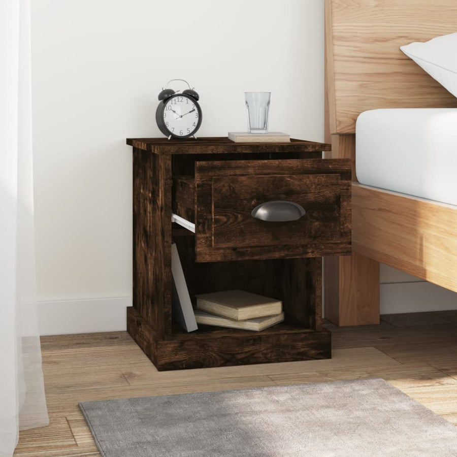Nachtkastjes 2 St 39X39X47,5 Cm Bewerkt Hout Gerookt Eikenkleur