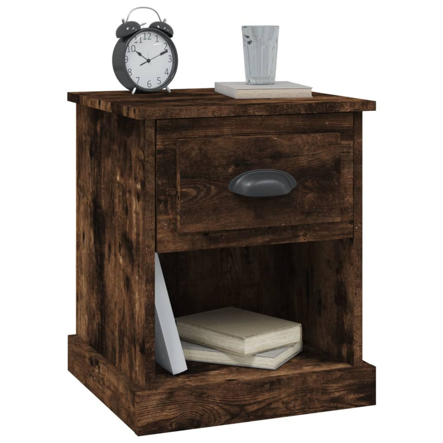Nachtkastjes 2 St 39X39X47,5 Cm Bewerkt Hout Gerookt Eikenkleur