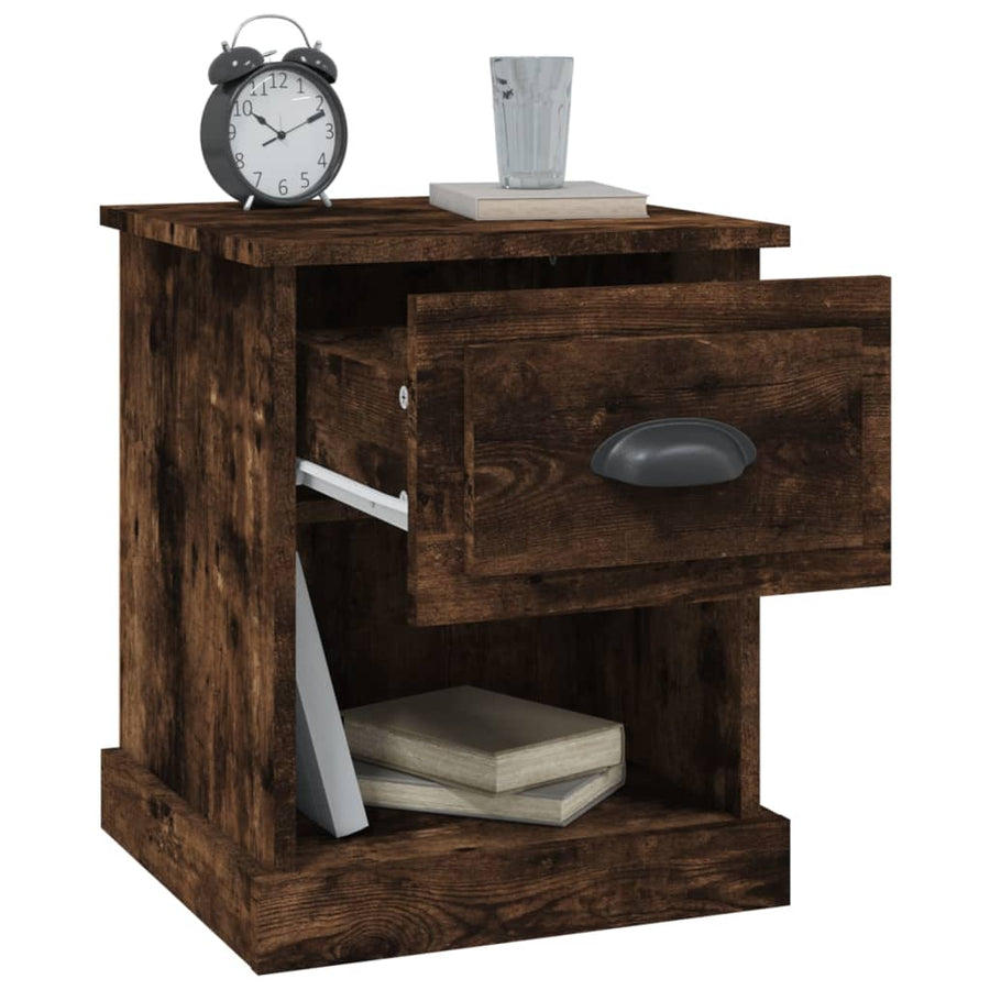 Nachtkastjes 2 St 39X39X47,5 Cm Bewerkt Hout Gerookt Eikenkleur