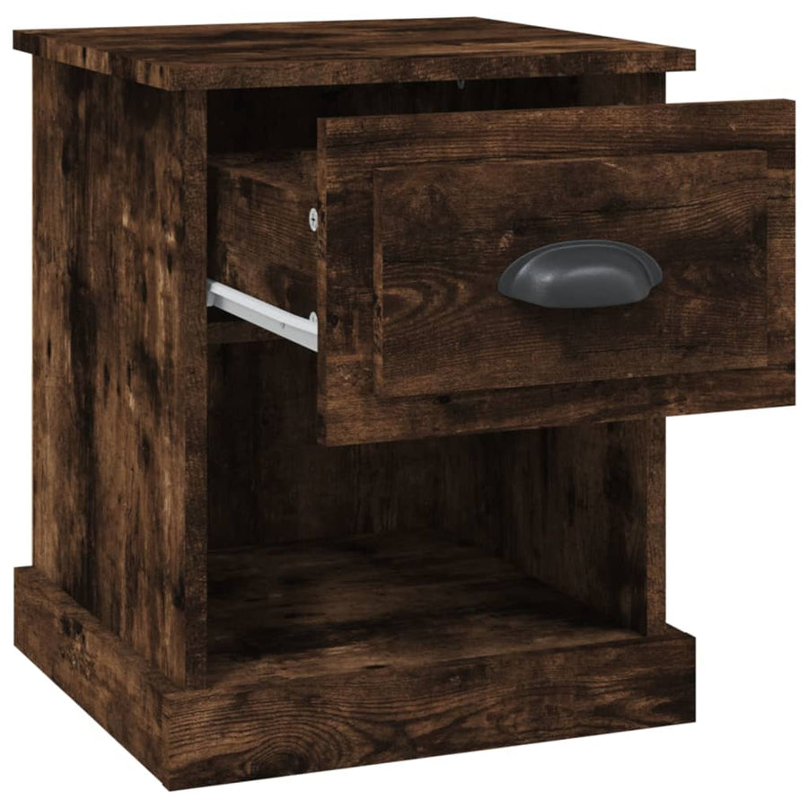 Nachtkastjes 2 St 39X39X47,5 Cm Bewerkt Hout Gerookt Eikenkleur