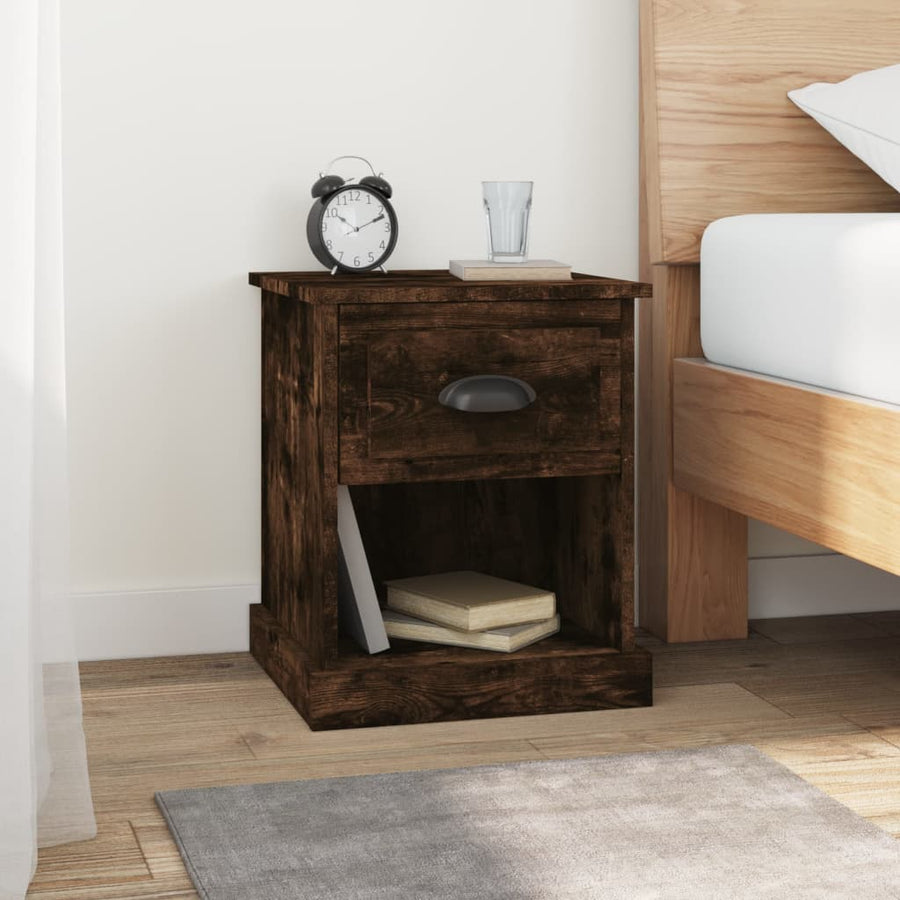 Nachtkastjes 2 St 39X39X47,5 Cm Bewerkt Hout Gerookt Eikenkleur