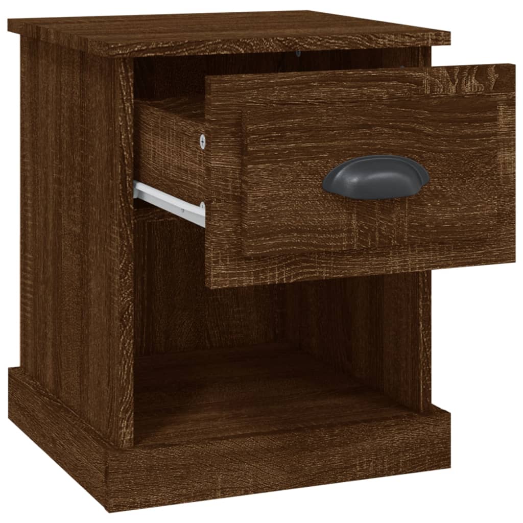 Nachtkastje 39X39X47,5 Cm Bewerkt Hout Bruin Eikenkleur