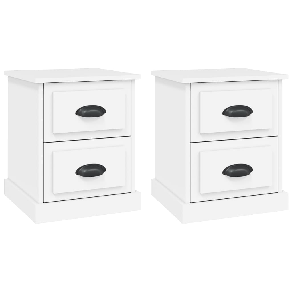 Nachtkastjes 2 St 39X39X47,5 Cm Bewerkt Hout Wit