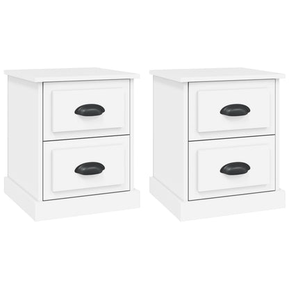 Nachtkastjes 2 St 39X39X47,5 Cm Bewerkt Hout Wit