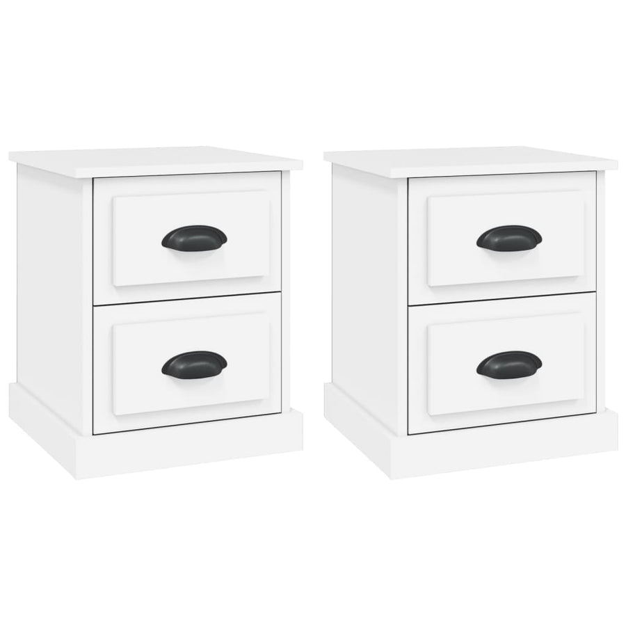 Nachtkastjes 2 St 39X39X47,5 Cm Bewerkt Hout Wit