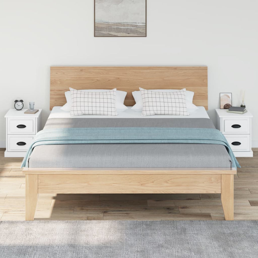 Nachtkastjes 2 St 39X39X47,5 Cm Bewerkt Hout Wit