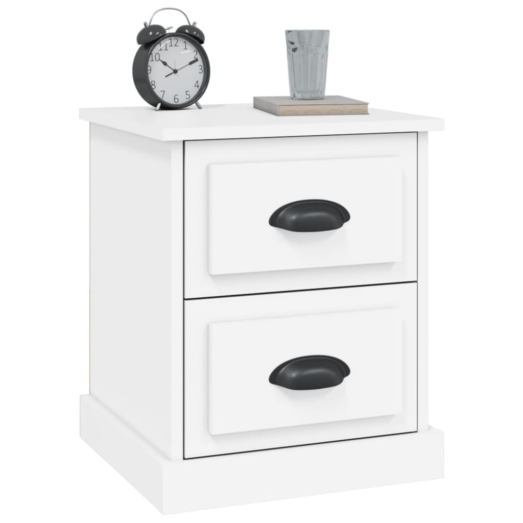 Nachtkastjes 2 St 39X39X47,5 Cm Bewerkt Hout Wit
