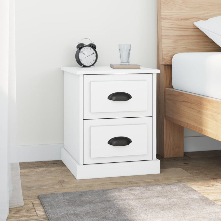 Nachtkastjes 2 St 39X39X47,5 Cm Bewerkt Hout Wit