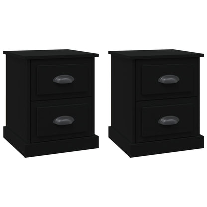 Nachtkastjes 2 St 39X39X47,5 Cm Bewerkt Hout Zwart