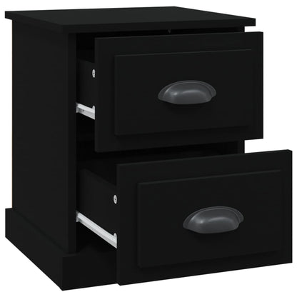 Nachtkastjes 2 St 39X39X47,5 Cm Bewerkt Hout Zwart