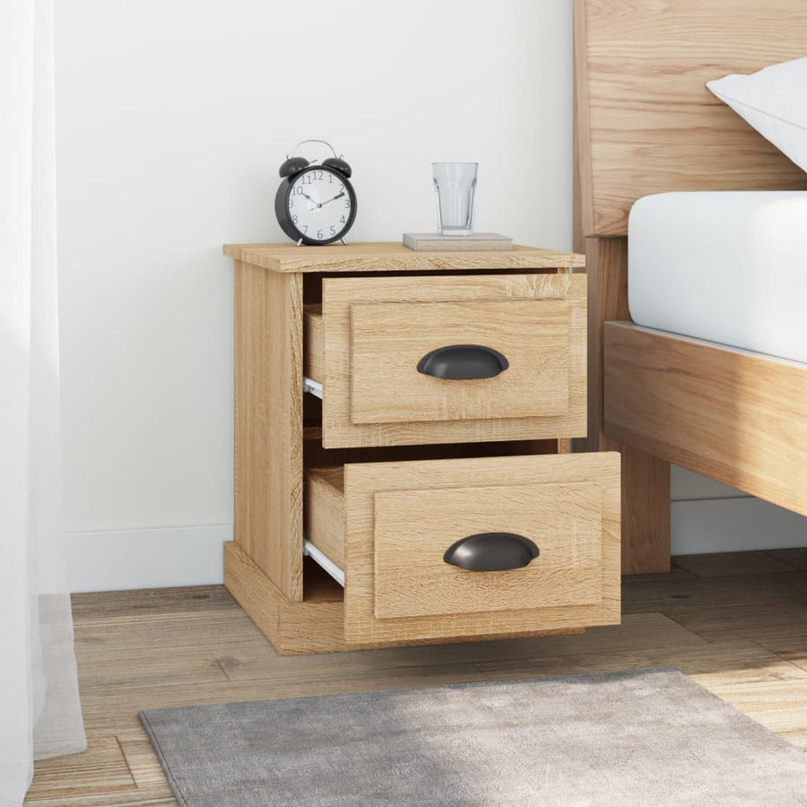 Nachtkastje 39X39X47,5 Cm Bewerkt Hout Sonoma Eikenkleurig