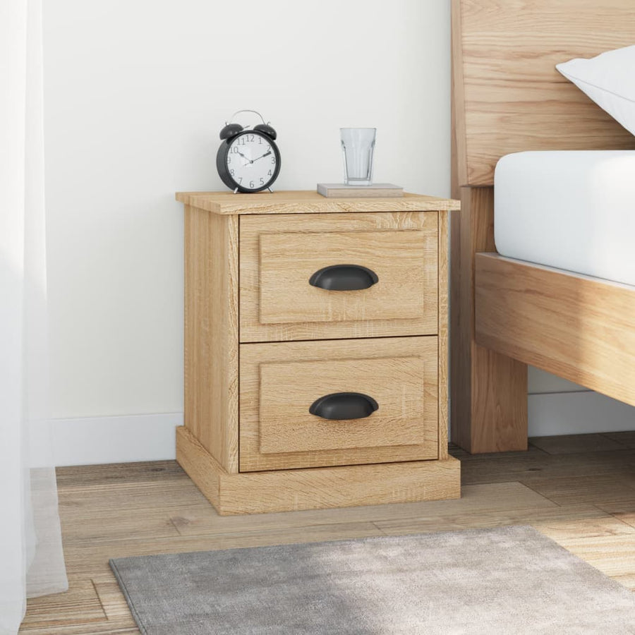 Nachtkastje 39X39X47,5 Cm Bewerkt Hout Sonoma Eikenkleurig