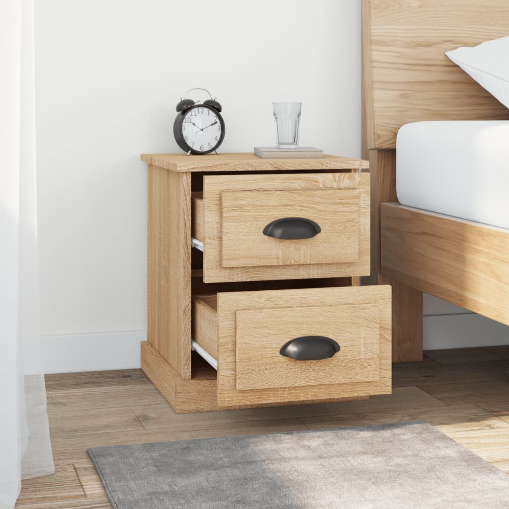 Nachtkastjes 2 St 39X39X47,5 Cm Bewerkt Hout Sonoma Eikenkleur