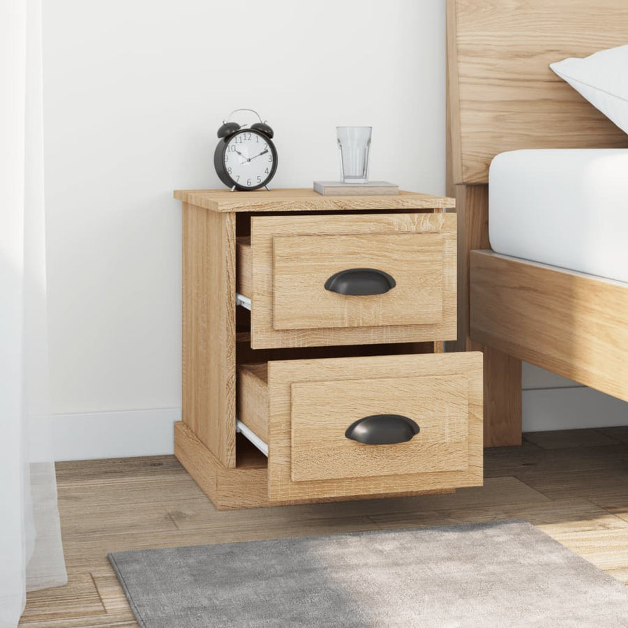 Nachtkastjes 2 St 39X39X47,5 Cm Bewerkt Hout Sonoma Eikenkleur