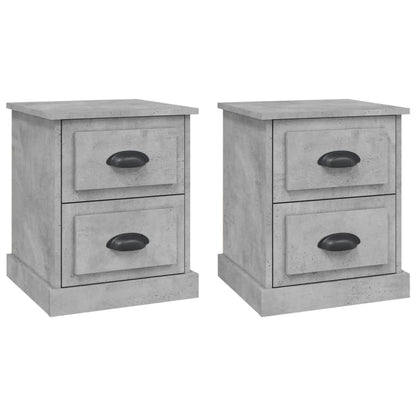 Nachtkastjes 2 St 39X39X47,5 Cm Bewerkt Hout Betongrijs