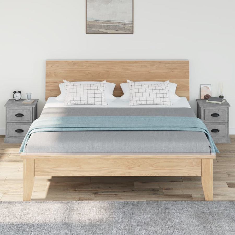 Nachtkastjes 2 St 39X39X47,5 Cm Bewerkt Hout Betongrijs