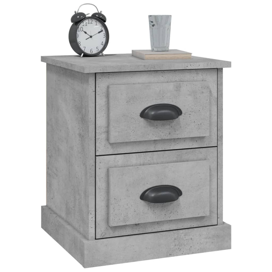 Nachtkastjes 2 St 39X39X47,5 Cm Bewerkt Hout Betongrijs
