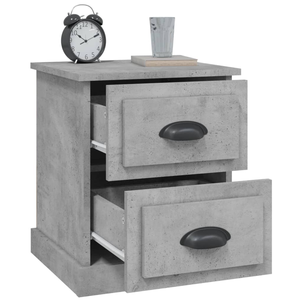 Nachtkastjes 2 St 39X39X47,5 Cm Bewerkt Hout Betongrijs