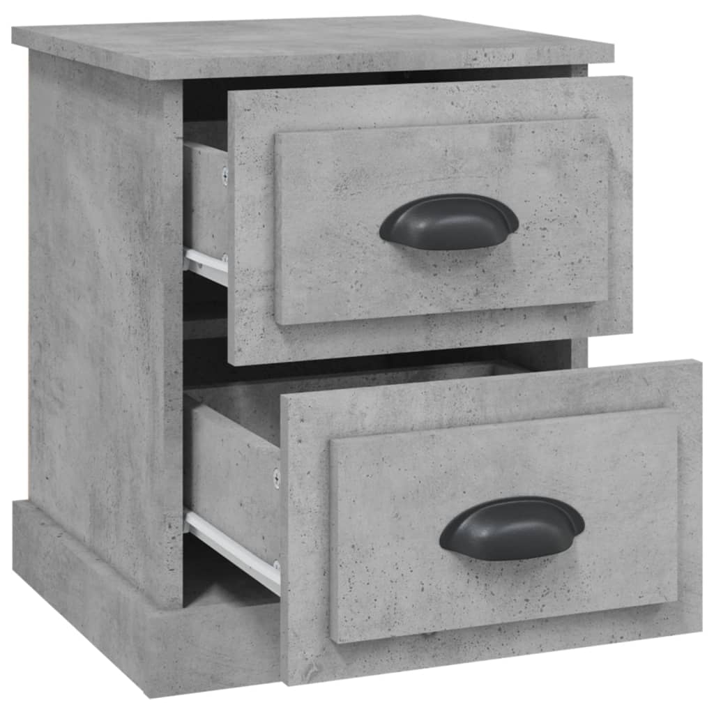Nachtkastjes 2 St 39X39X47,5 Cm Bewerkt Hout Betongrijs