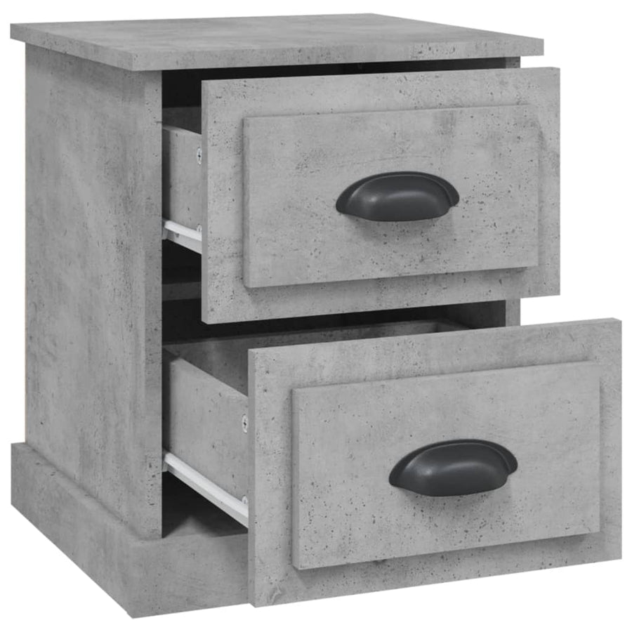 Nachtkastjes 2 St 39X39X47,5 Cm Bewerkt Hout Betongrijs