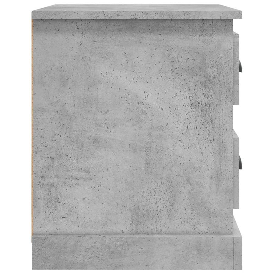Nachtkastjes 2 St 39X39X47,5 Cm Bewerkt Hout Betongrijs