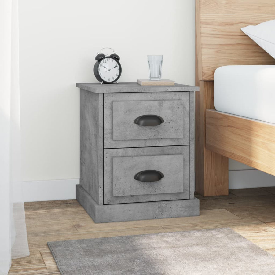 Nachtkastjes 2 St 39X39X47,5 Cm Bewerkt Hout Betongrijs