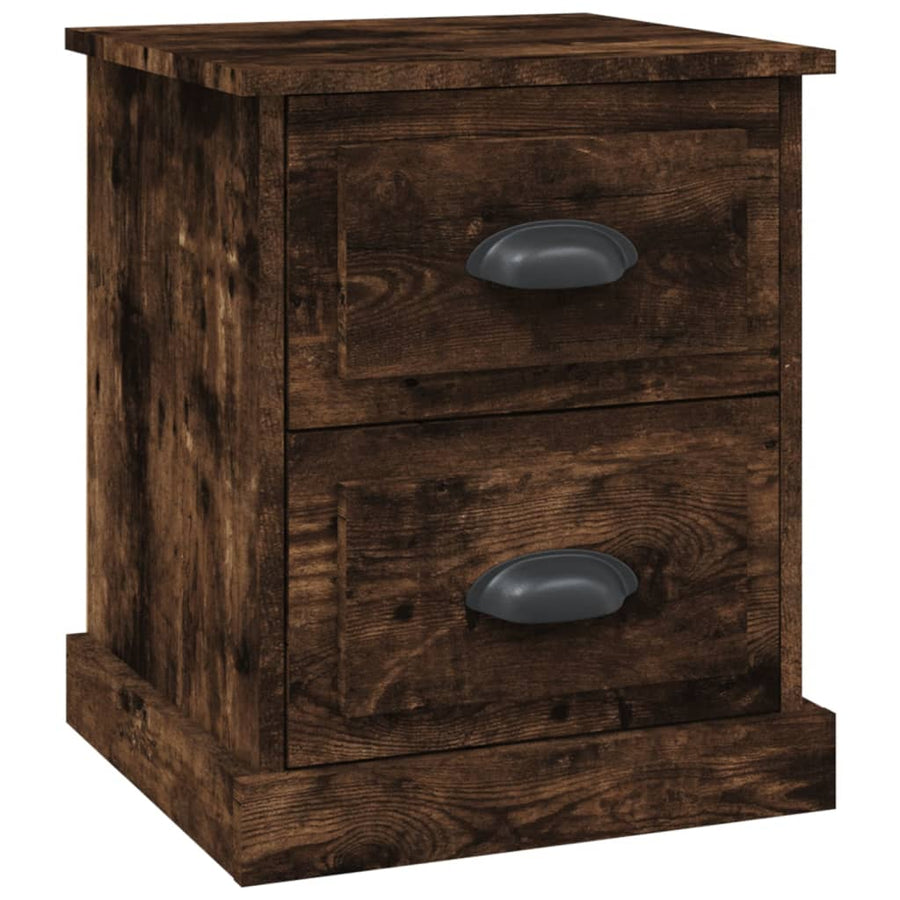 Nachtkastje 39X39X47,5 Cm Bewerkt Hout Gerookt Eiken
