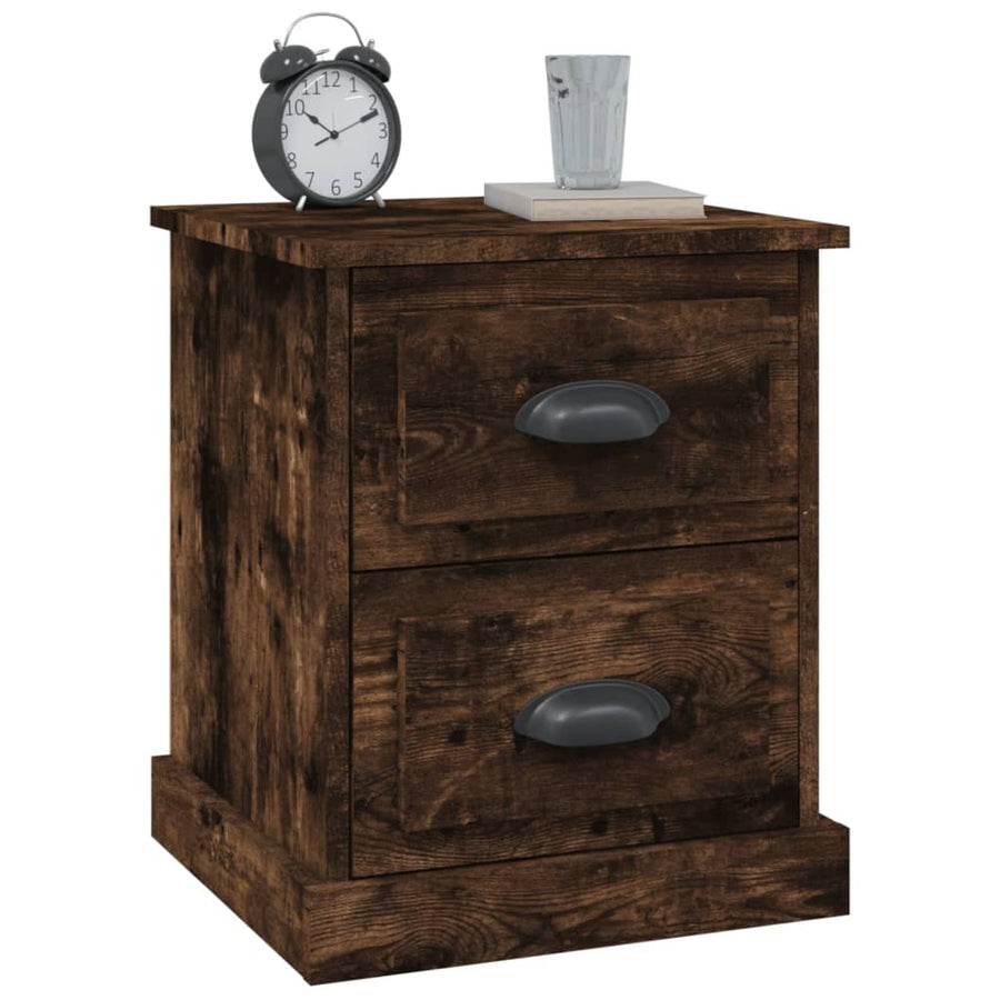 Nachtkastje 39X39X47,5 Cm Bewerkt Hout Gerookt Eiken