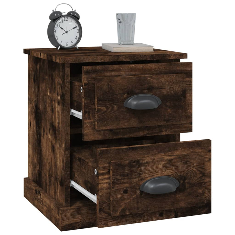 Nachtkastje 39X39X47,5 Cm Bewerkt Hout Gerookt Eiken