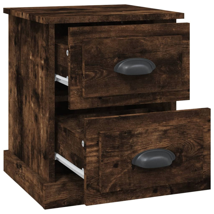 Nachtkastje 39X39X47,5 Cm Bewerkt Hout Gerookt Eiken
