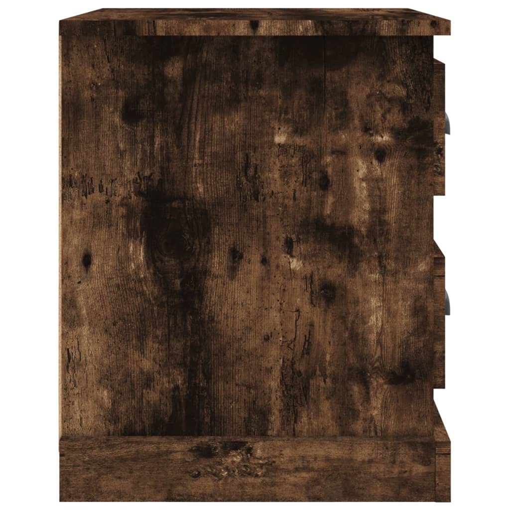 Nachtkastje 39X39X47,5 Cm Bewerkt Hout Gerookt Eiken