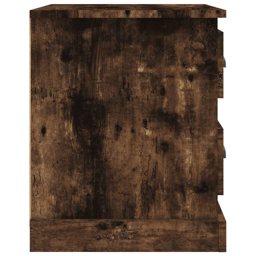 Nachtkastje 39X39X47,5 Cm Bewerkt Hout Gerookt Eiken