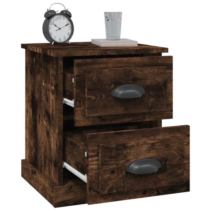 Nachtkastjes 2 St 39X39X47,5 Cm Bewerkt Hout Gerookt Eikenkleur