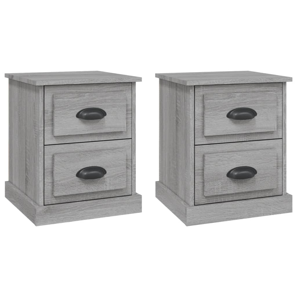 Nachtkastjes 2 St 39X39X47,5 Cm Bewerkt Hout Grijs Sonoma Eiken