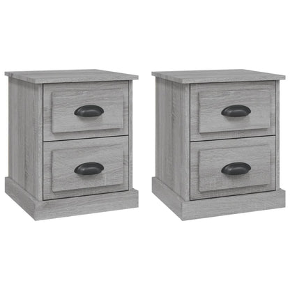 Nachtkastjes 2 St 39X39X47,5 Cm Bewerkt Hout Grijs Sonoma Eiken