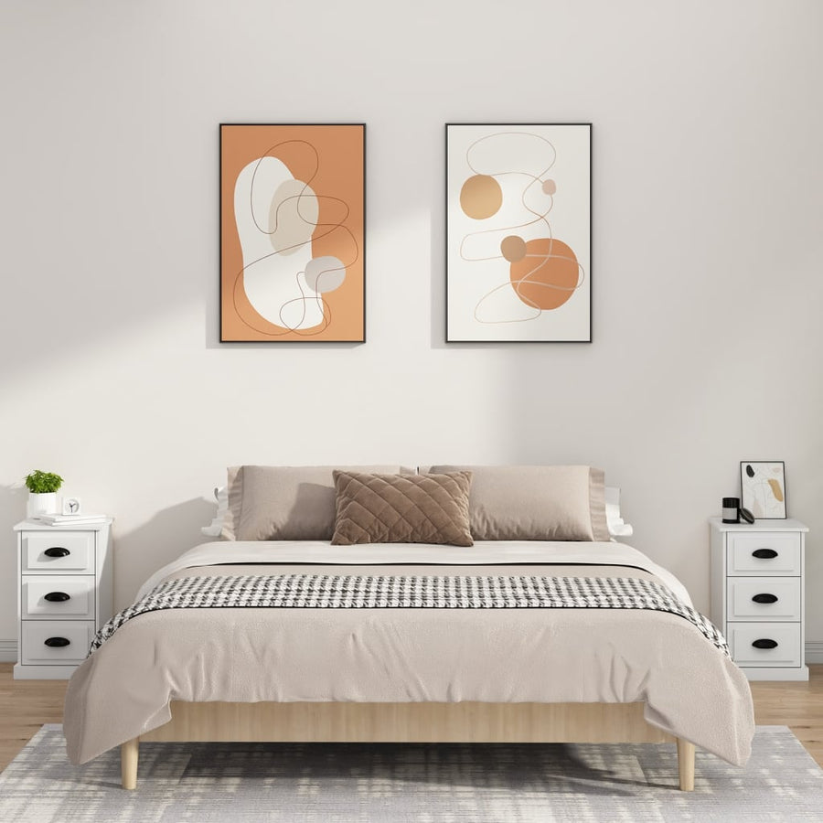 Nachtkastje 39X39X67 Cm Bewerkt Hout Wit