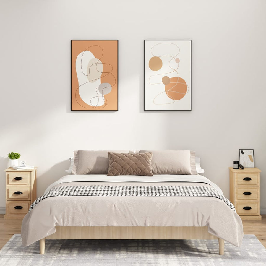 Nachtkastje 39X39X67 Cm Bewerkt Hout Kleurig Sonoma eiken
