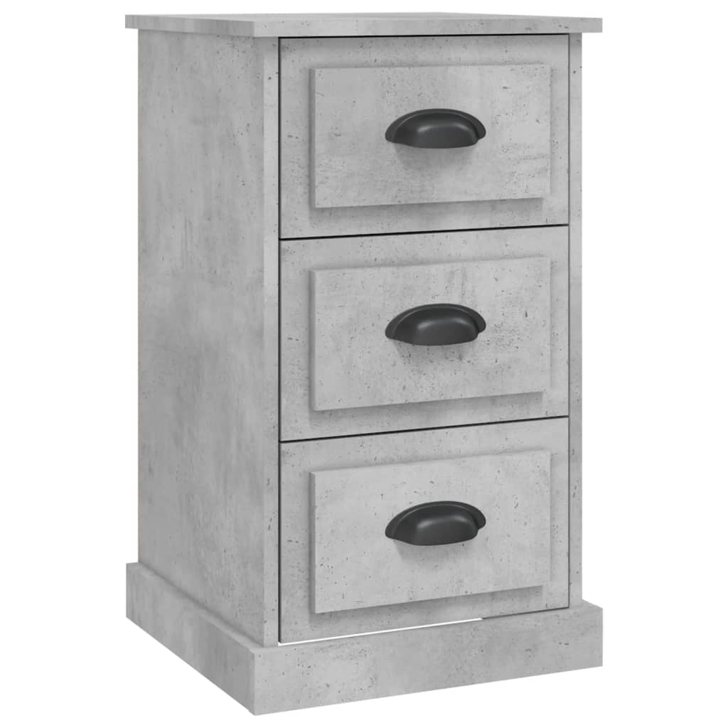 Nachtkastje 39X39X67 Cm Bewerkt Hout Betongrijs