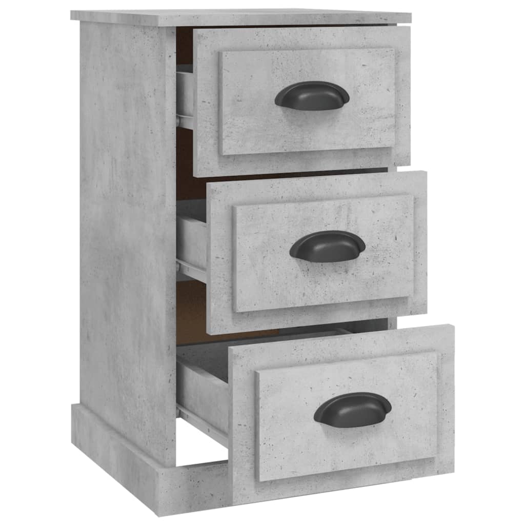 Nachtkastje 39X39X67 Cm Bewerkt Hout Betongrijs