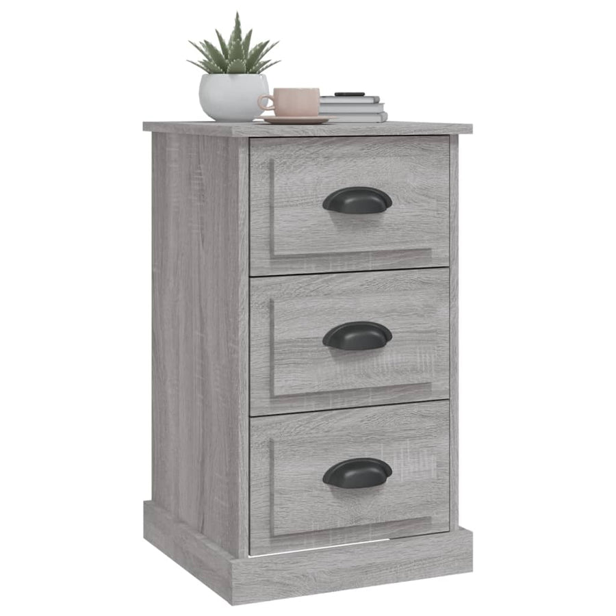 Nachtkastje 39X39X67 Cm Bewerkt Hout Grijs Sonoma Eikenkleurig