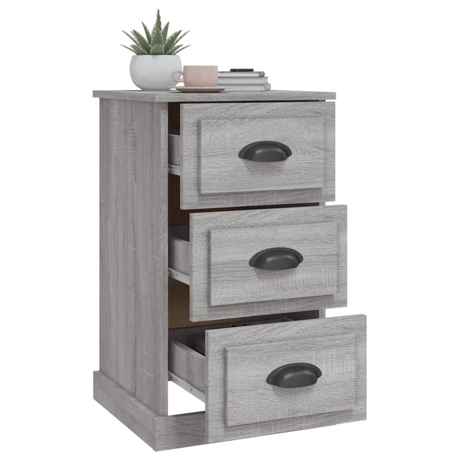 Nachtkastje 39X39X67 Cm Bewerkt Hout Grijs Sonoma Eikenkleurig