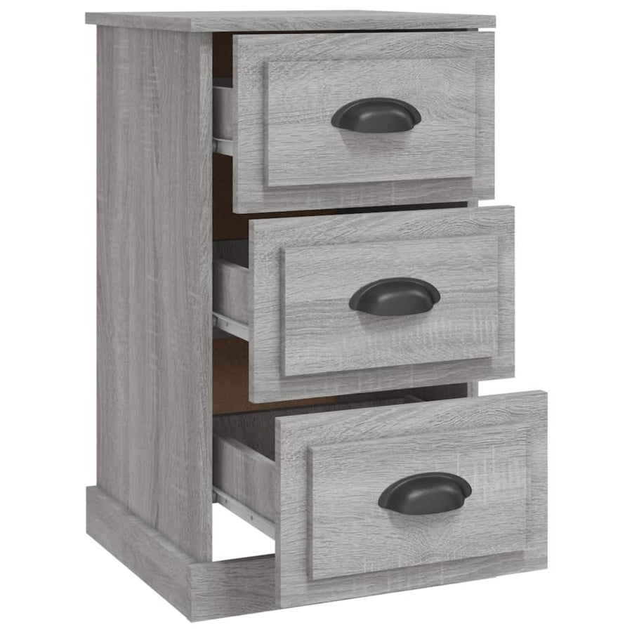 Nachtkastje 39X39X67 Cm Bewerkt Hout Grijs Sonoma Eikenkleurig