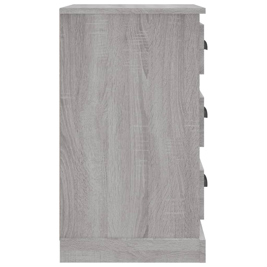 Nachtkastje 39X39X67 Cm Bewerkt Hout Grijs Sonoma Eikenkleurig