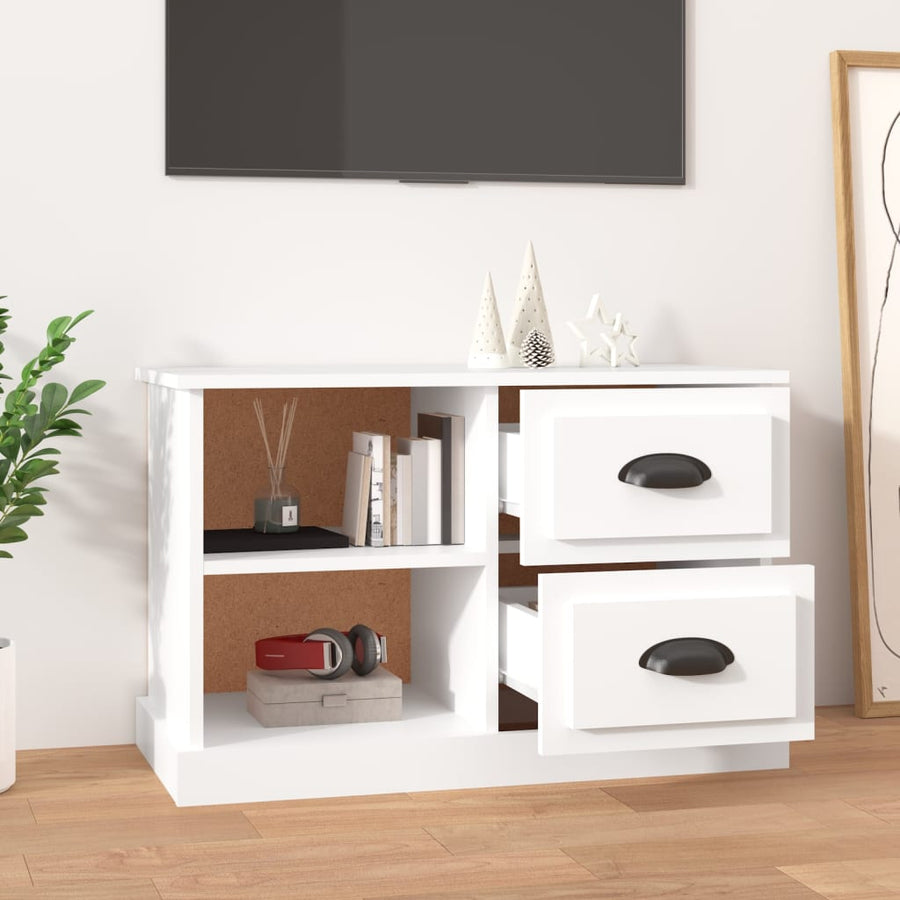 Tv-Meubel 73X35,5X47,5 Cm Bewerkt Hout 73 x 35.5 x 47.5 cm Wit