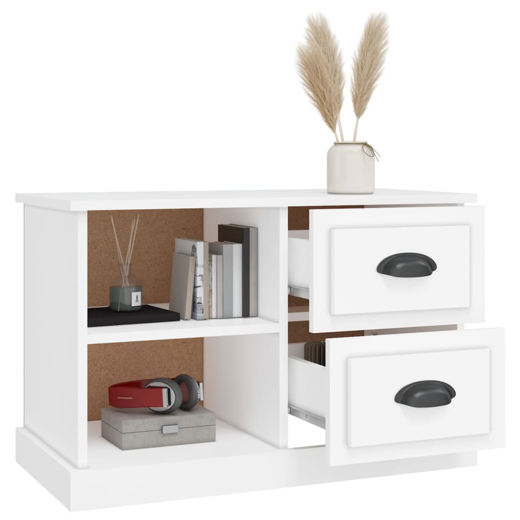 Tv-Meubel 73X35,5X47,5 Cm Bewerkt Hout 73 x 35.5 x 47.5 cm Wit