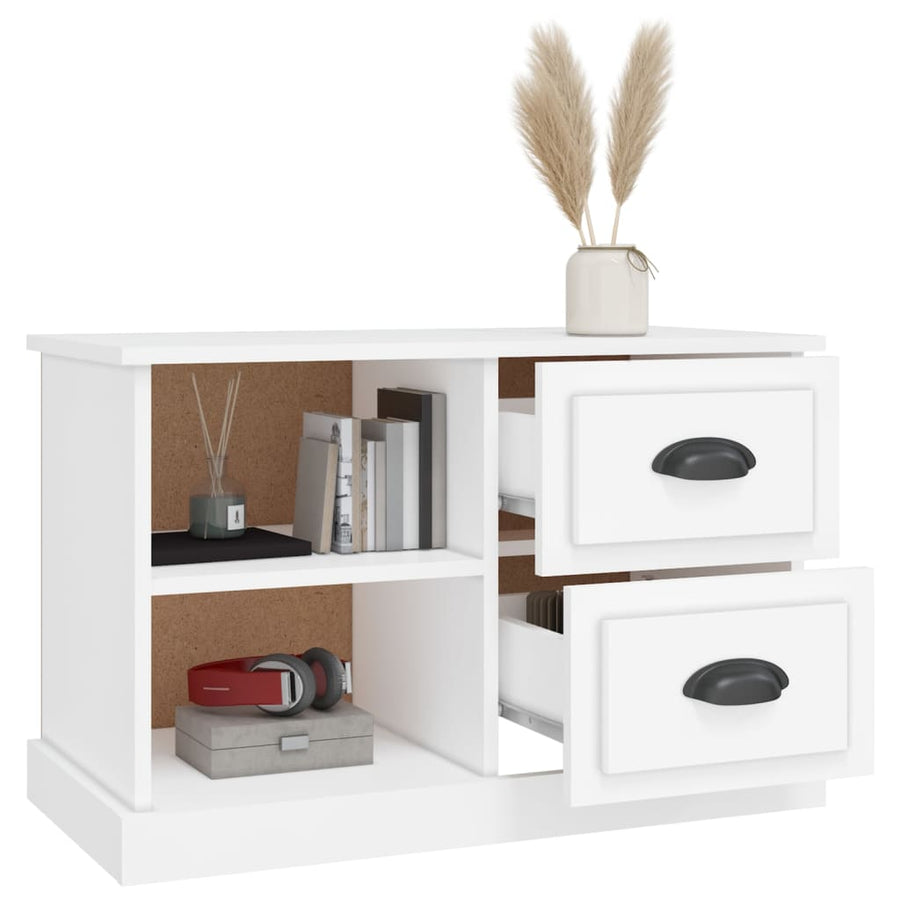 Tv-Meubel 73X35,5X47,5 Cm Bewerkt Hout 73 x 35.5 x 47.5 cm Wit