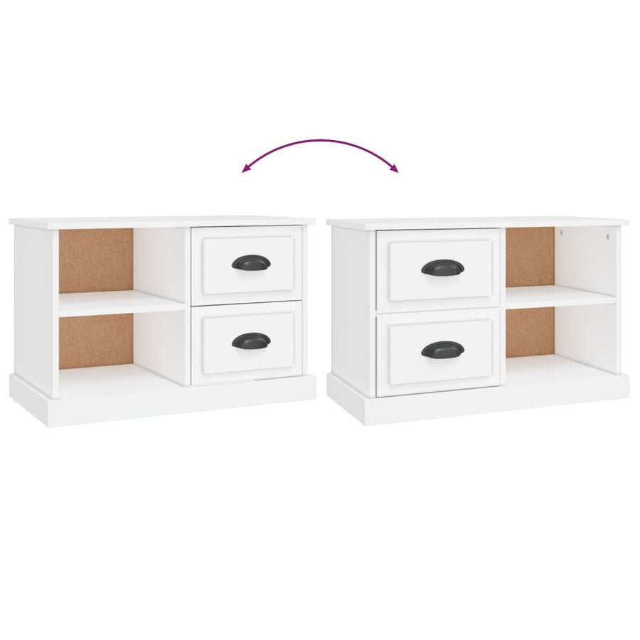Tv-Meubel 73X35,5X47,5 Cm Bewerkt Hout 73 x 35.5 x 47.5 cm Wit
